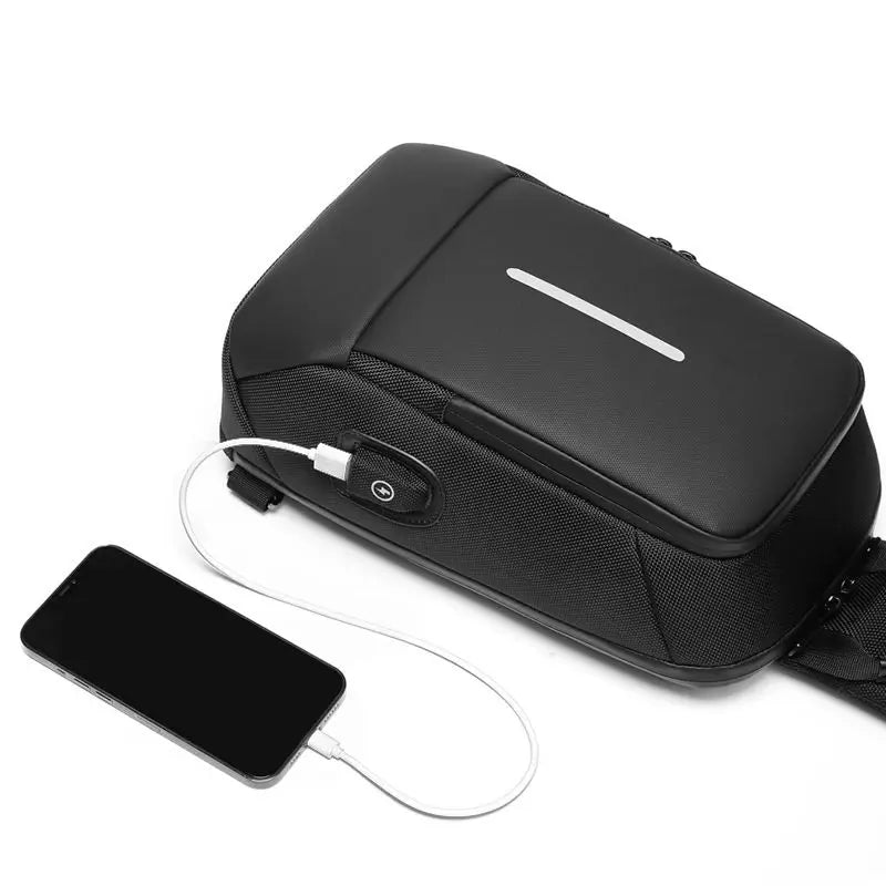 Men Anti Theft Chest Bag Shoulder Bags USB Charging Crossbody Package School Short Trip Messengers Bags Men's Oxford Sling Pack