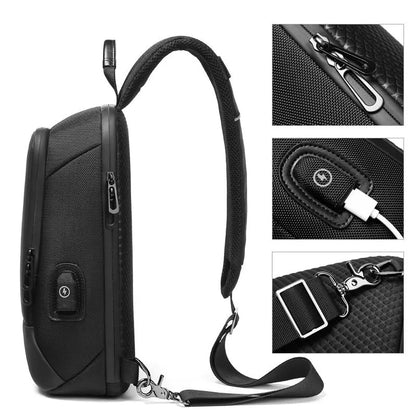 Men Anti Theft Chest Bag Shoulder Bags USB Charging Crossbody Package School Short Trip Messengers Bags Men's Oxford Sling Pack