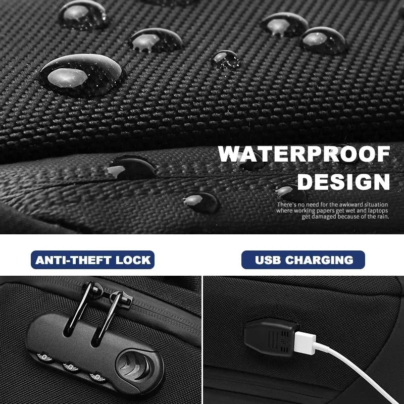 Men Anti-theft Crossbody Bags Male Quality Waterproof USB Port Chest Pack Short Trip Messenger Sling Bag Shoulder Chest Bag