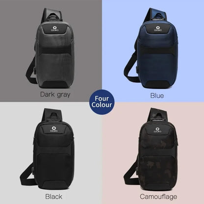 Men Anti-theft Crossbody Bags Male Quality Waterproof USB Port Chest Pack Short Trip Messenger Sling Bag Shoulder Chest Bag