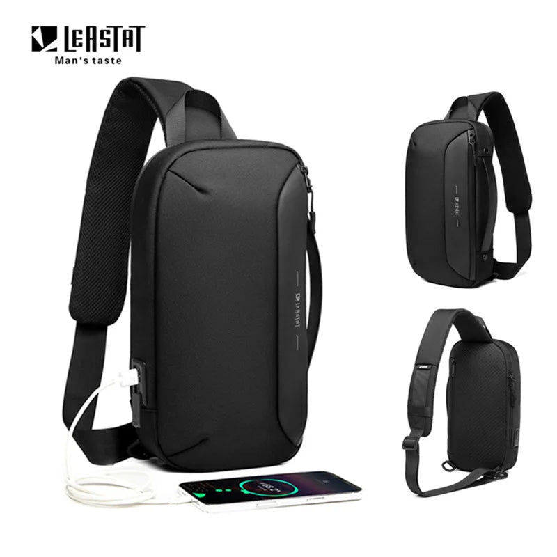 Men Anti-theft Multifunction USB Shoulder Bag Waterproof Travel Messenger Crossbody Sling Chest Bag Pack For Male Women Female