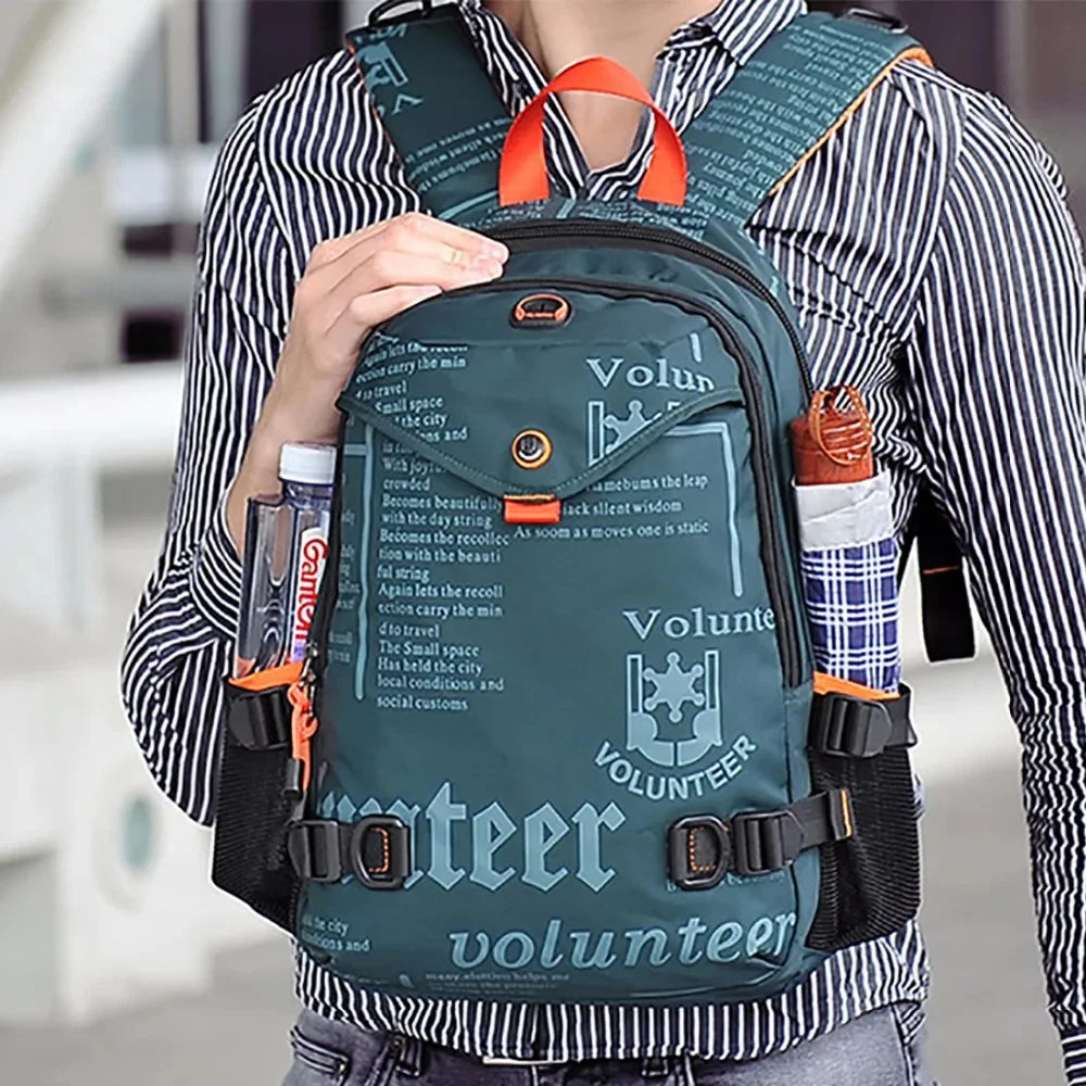Men Backpack For Riding Travel Water Bottle Bags Daypack 14" Computer Bag Book High Quality Waterproof Oxford Unisex Rucksack