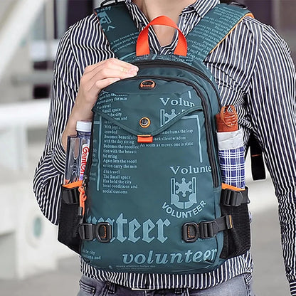 Men Backpack For Riding Travel Water Bottle Bags Daypack 14" Computer Bag Book High Quality Waterproof Oxford Unisex Rucksack