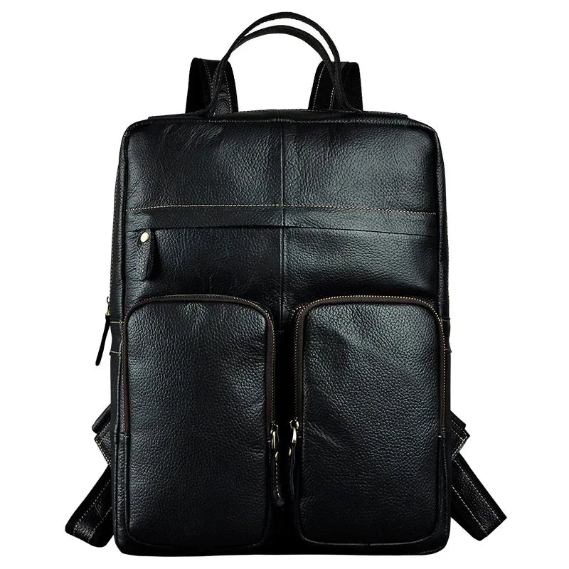 Men Backpack Genuine Leather Computer Book Bag Travel Large Capacity RKnapsack Real Cowhid School Male Laptop Backpacks Rucksack