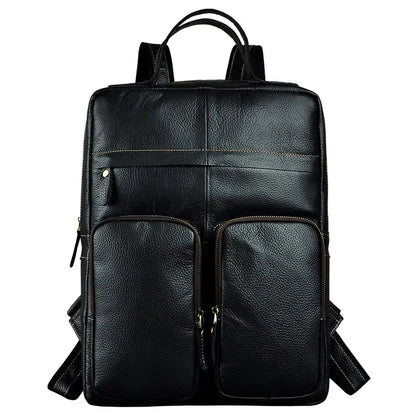Men Backpack Genuine Leather Computer Book Bag Travel Large Capacity RKnapsack Real Cowhid School Male Laptop Backpacks Rucksack