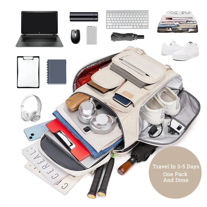 Men Backpack Large Capacity Modern Oxford Waterproof Travel Usb Charging Bag Casual Business Ride Bags for Female Hikking Pack