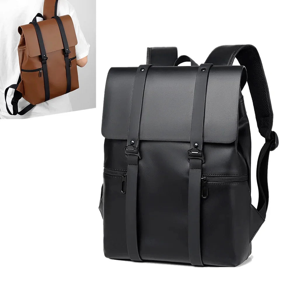 Men Backpack Rucksack Daypack Satchel Student Bag PU Leather Laptop Camputer Travel Business Male School Book Bags Knapsack
