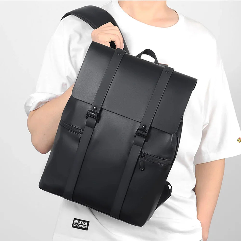 Men Backpack Rucksack Daypack Satchel Student Bag PU Leather Laptop Camputer Travel Business Male School Book Bags Knapsack