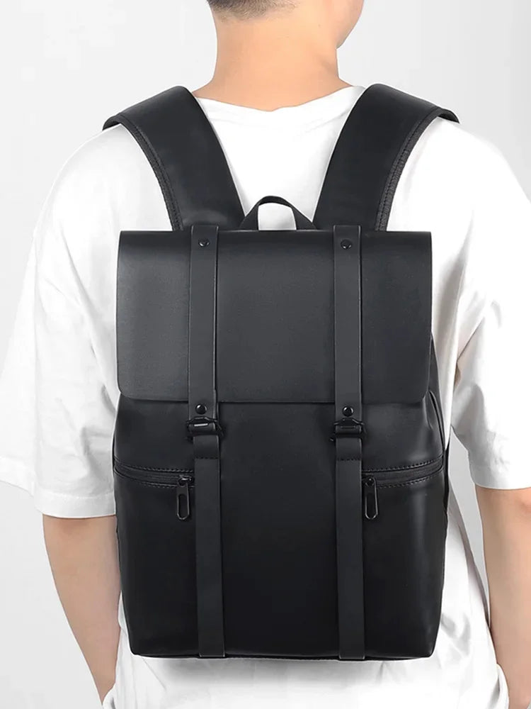Men Backpack Rucksack Daypack Satchel Student Bag PU Leather Laptop Camputer Travel Business Male School Book Bags Knapsack