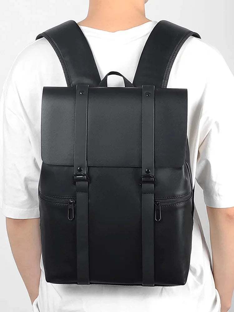 Men Backpack Rucksack Daypack Satchel Student Bag PU Leather Laptop Camputer Travel Business Male School Book Bags Knapsack