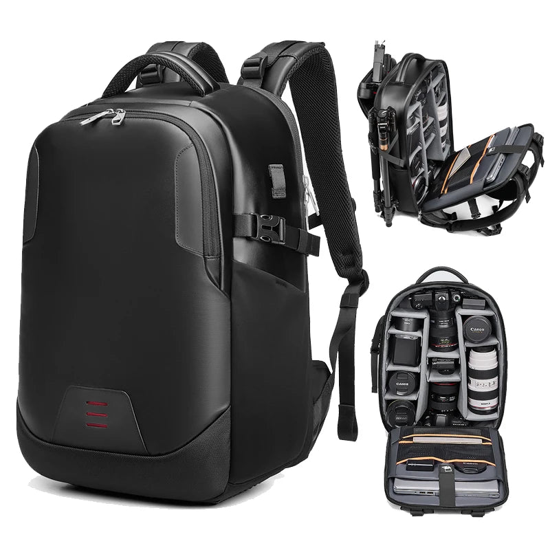 Men Backpack Travel Professional SLR Camera Bag for Canon Nikon Waterproof Outdoor Digital Bags Multifinonal with Tripod Bracket