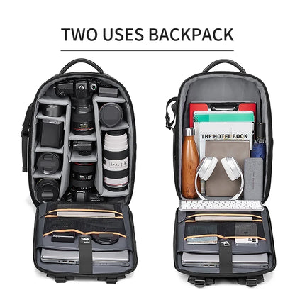 Men Backpack Travel Professional SLR Camera Bag for Canon Nikon Waterproof Outdoor Digital Bags Multifinonal with Tripod Bracket