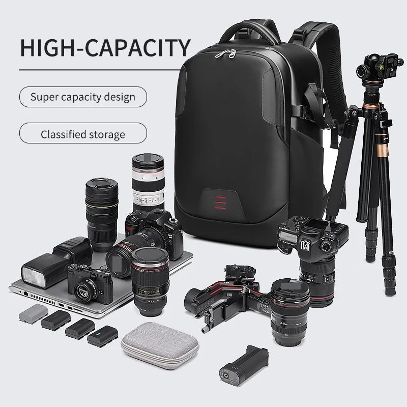 Men Backpack Travel Professional SLR Camera Bag for Canon Nikon Waterproof Outdoor Digital Bags Multifinonal with Tripod Bracket