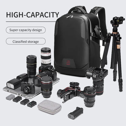 Men Backpack Travel Professional SLR Camera Bag for Canon Nikon Waterproof Outdoor Digital Bags Multifinonal with Tripod Bracket