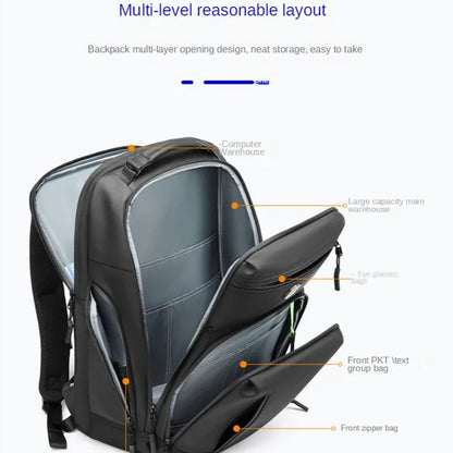 Men Backpack Waterproof Nylon Business Multifunctional Travel Laptop Fashion Packs Large-capacity More Pocket Light Backpacks
