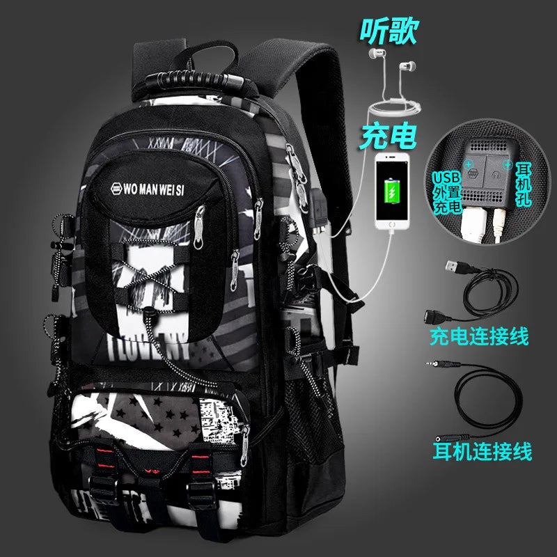 Men Backpacks 2024 New Travel Backpack Men's Outdoor Mountaineering Luggage Bag 50L60L65L80L Backpack For Men