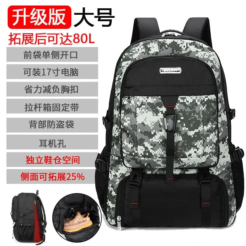 Men Backpacks 2024 New Travel Backpack Men's Outdoor Mountaineering Luggage Bag 50L60L65L80L Backpack For Men