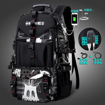 Men Backpacks 2024 New Travel Backpack Men's Outdoor Mountaineering Luggage Bag 50L60L65L80L Backpack For Men