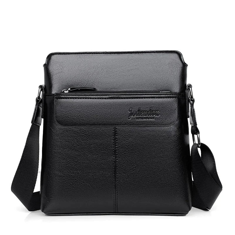 Men Briefcase PU Laptop 14 Shoulder Messenger Men's Leather Bag Office for Document A4 High Quality