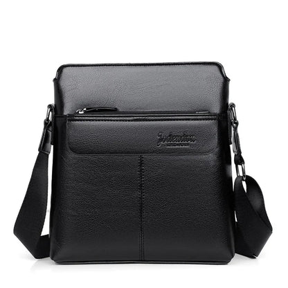 Men Briefcase PU Laptop 14 Shoulder Messenger Men's Leather Bag Office for Document A4 High Quality