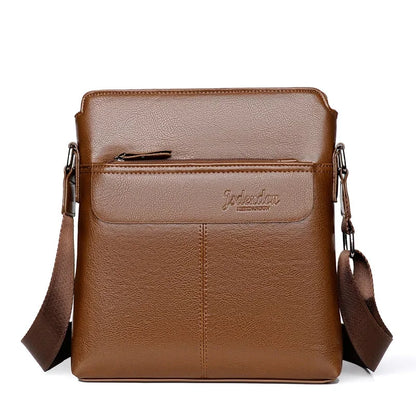 Men Briefcase PU Laptop 14 Shoulder Messenger Men's Leather Bag Office for Document A4 High Quality