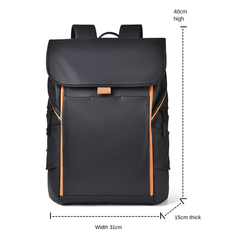 Men Business Backpack 15.6 Inches Laptop Bag Large Capacity Waterproof Students Backpack Fashion Travel School Bag