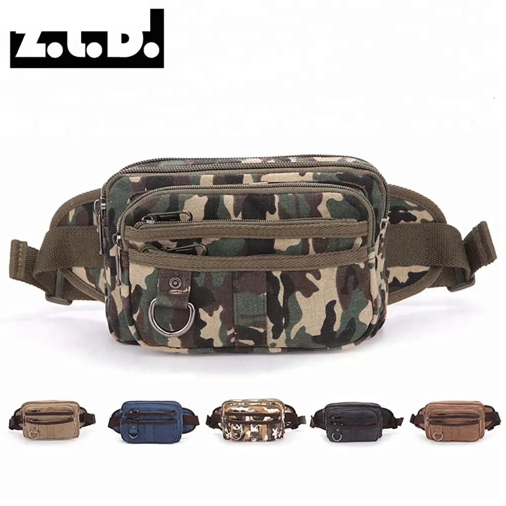 Men Camping Hiking Tactical Bag Sport Camouflage Purse Fashion Leisure Bag Small Canvas Sports Running Waist Bag