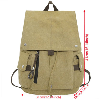 Men Canvas Backpack College Student School Chest Pack Hip Hop Streetwear Unisex Functional Tactical Backpack