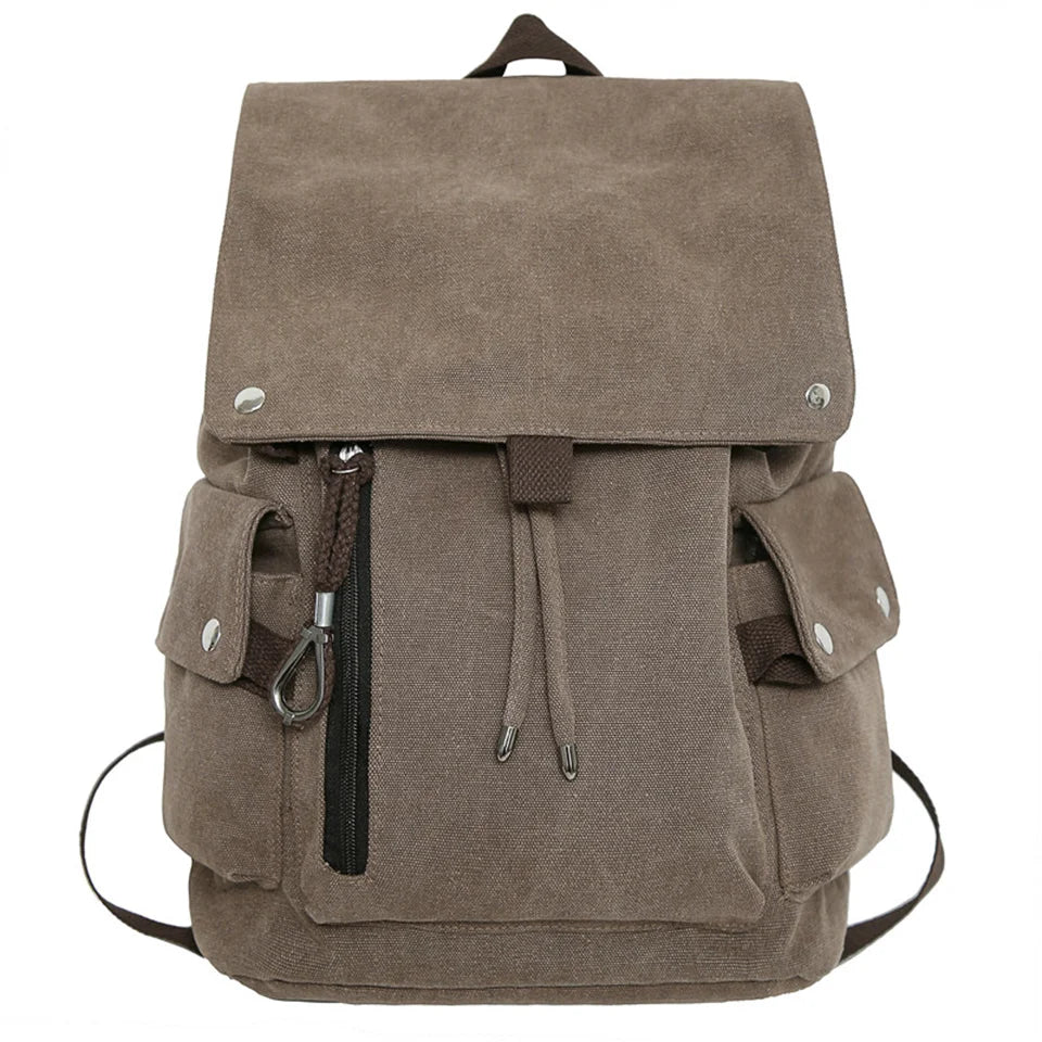 Men Canvas Backpack College Student School Chest Pack Hip Hop Streetwear Unisex Functional Tactical Backpack