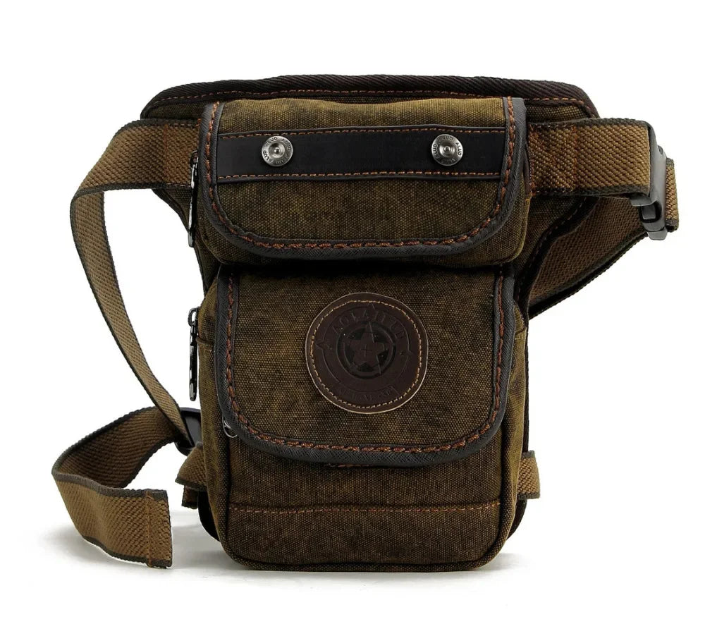 Men Canvas Motorcycle Riding Leg Bag Belt Hip Bum Messenger Shoulder Bags Casual Male High Quality Cross body Fanny Waist Pack