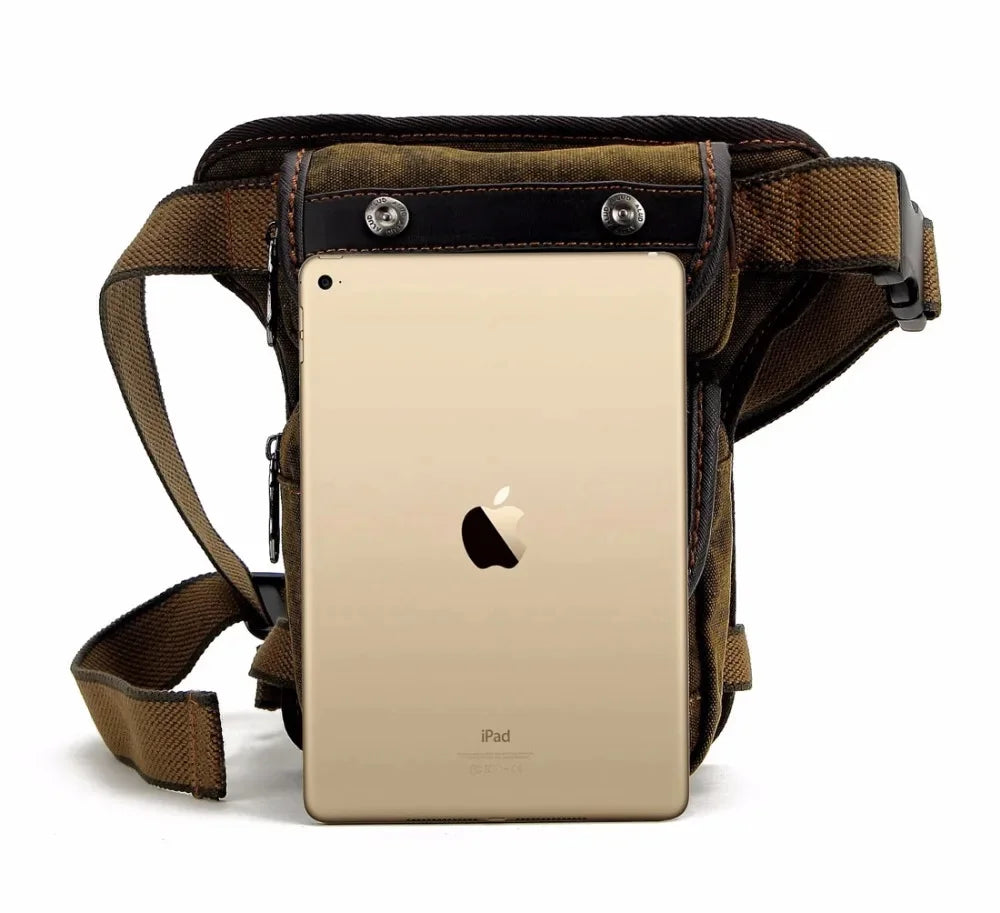 Men Canvas Motorcycle Riding Leg Bag Belt Hip Bum Messenger Shoulder Bags Casual Male High Quality Cross body Fanny Waist Pack