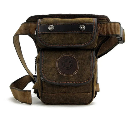 Men Canvas Motorcycle Riding Leg Bag Belt Hip Bum Messenger Shoulder Bags Casual Male High Quality Cross body Fanny Waist Pack
