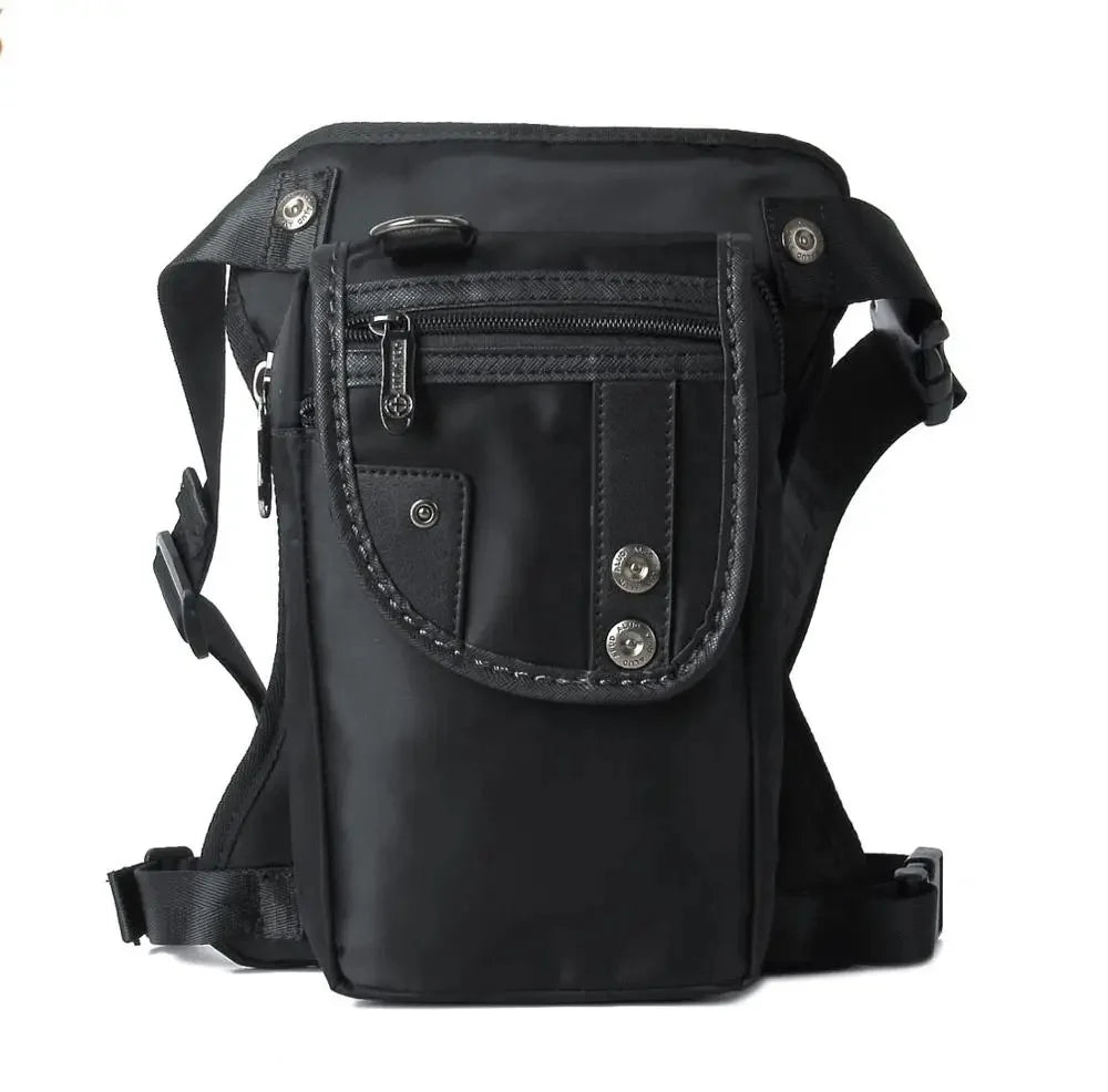 Men Canvas/Nylon Drop Leg Fanny Bag Belt Hip Bum Thigh Pouch Motorcycle Trekking Crossbody Messenger Shoulder Waist Pack Bags