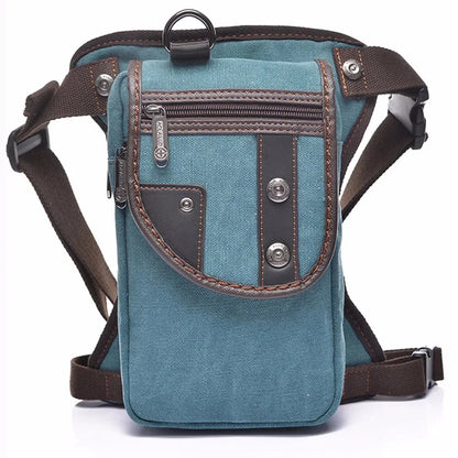 Men Canvas/Nylon Drop Leg Fanny Bag Belt Hip Bum Thigh Pouch Motorcycle Trekking Crossbody Messenger Shoulder Waist Pack Bags