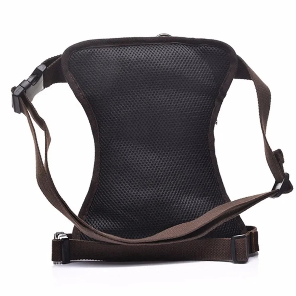 Men Canvas/Nylon Drop Leg Fanny Bag Belt Hip Bum Thigh Pouch Motorcycle Trekking Crossbody Messenger Shoulder Waist Pack Bags