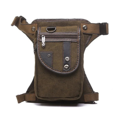 Men Canvas/Nylon Drop Leg Fanny Bag Belt Hip Bum Thigh Pouch Motorcycle Trekking Crossbody Messenger Shoulder Waist Pack Bags