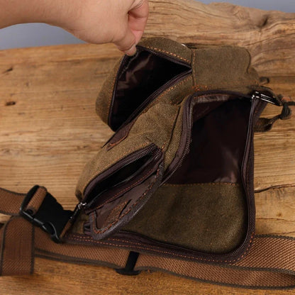 Men Canvas/Nylon Fanny Drop Leg Bags Thigh Pouch Motorcycle Riding Cross Body Shoulder Bag Military Hip Bum Belt Waist Pack