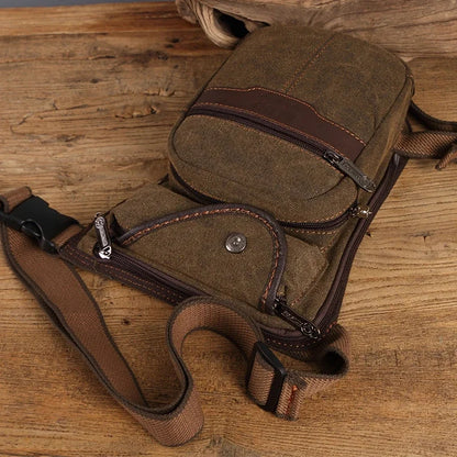 Men Canvas/Nylon Fanny Drop Leg Bags Thigh Pouch Motorcycle Riding Cross Body Shoulder Bag Military Hip Bum Belt Waist Pack