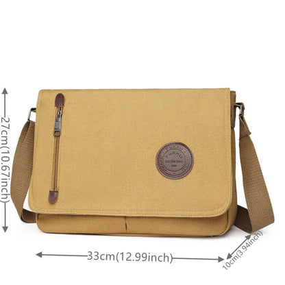 Men Canvas Shoulder Bag Simple Practical Leisure Messenger Bags Male School Tote Sport Crossbody Designer Heren Crossbag Handbag