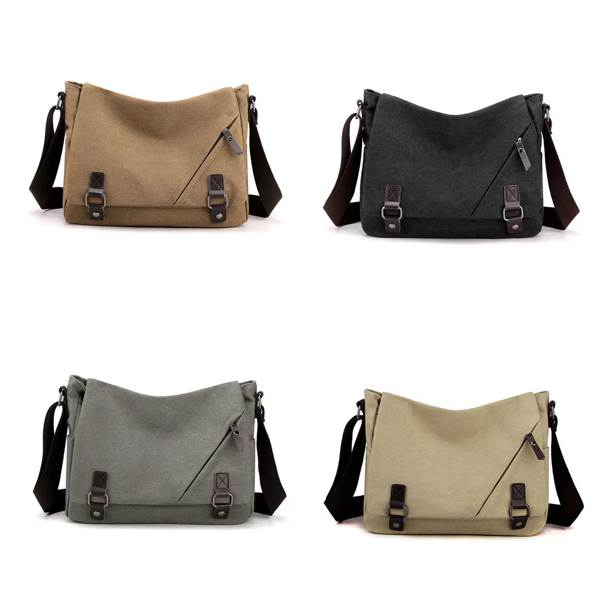 Men Canvas Shoulder Bags Casual Tote Travel Men's Crossbody Bag Luxury Messenger Bags Multi Pocket Bag Handbag