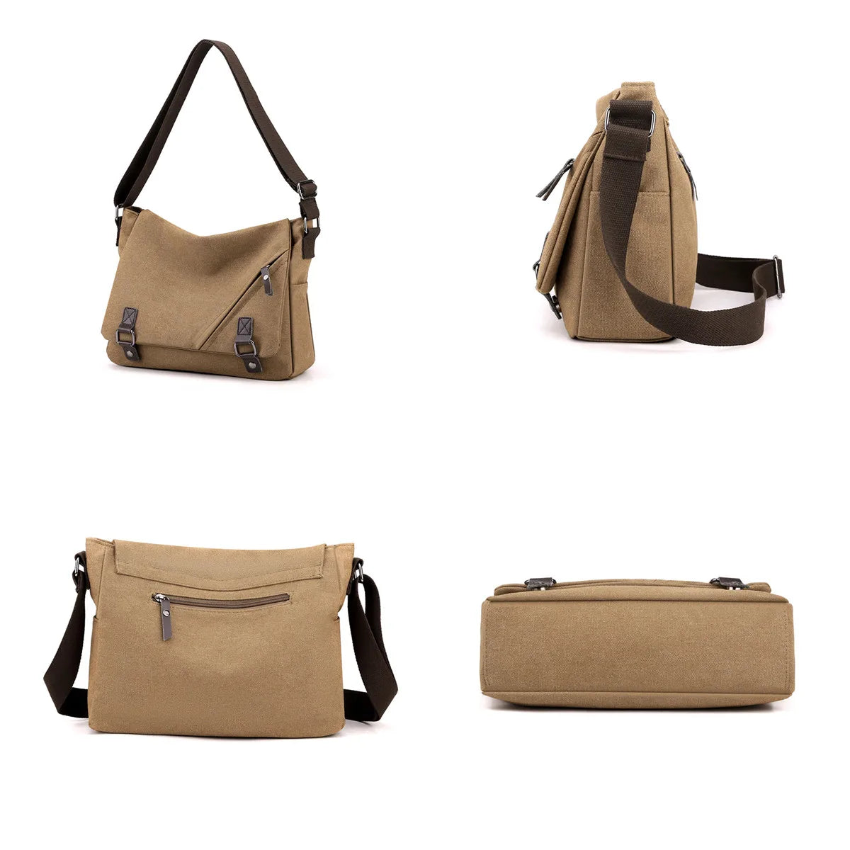Men Canvas Shoulder Bags Casual Tote Travel Men's Crossbody Bag Luxury Messenger Bags Multi Pocket Bag Handbag