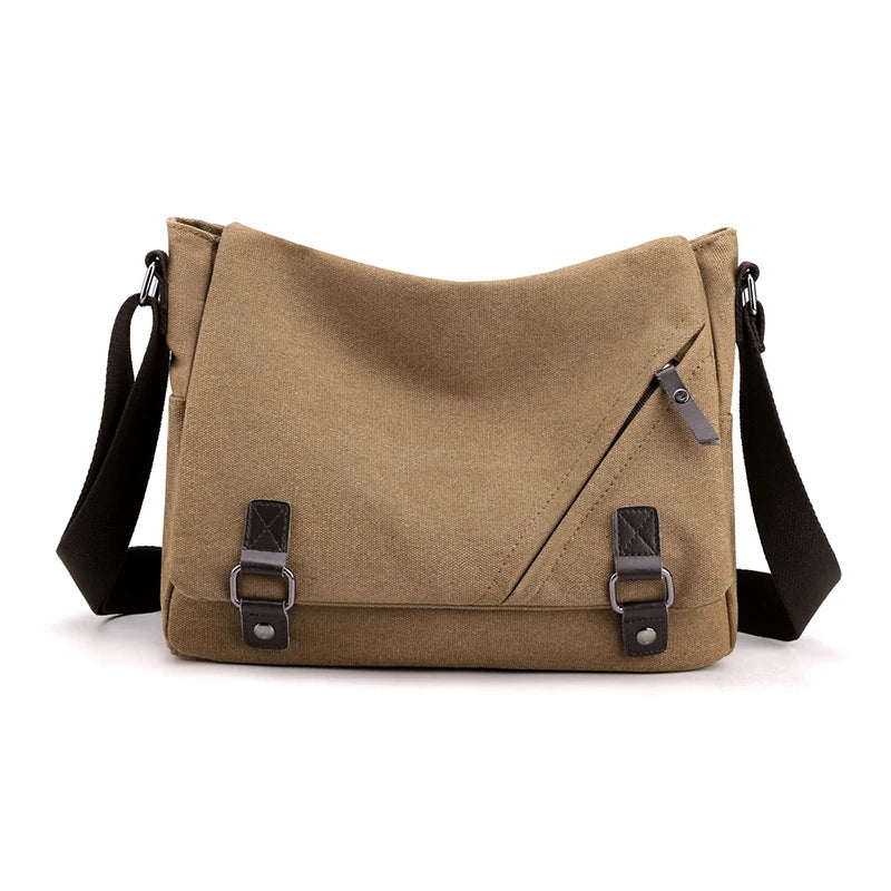 Men Canvas Shoulder Bags Casual Tote Travel Men's Crossbody Bag Luxury Messenger Bags Multi Pocket Bag Handbag