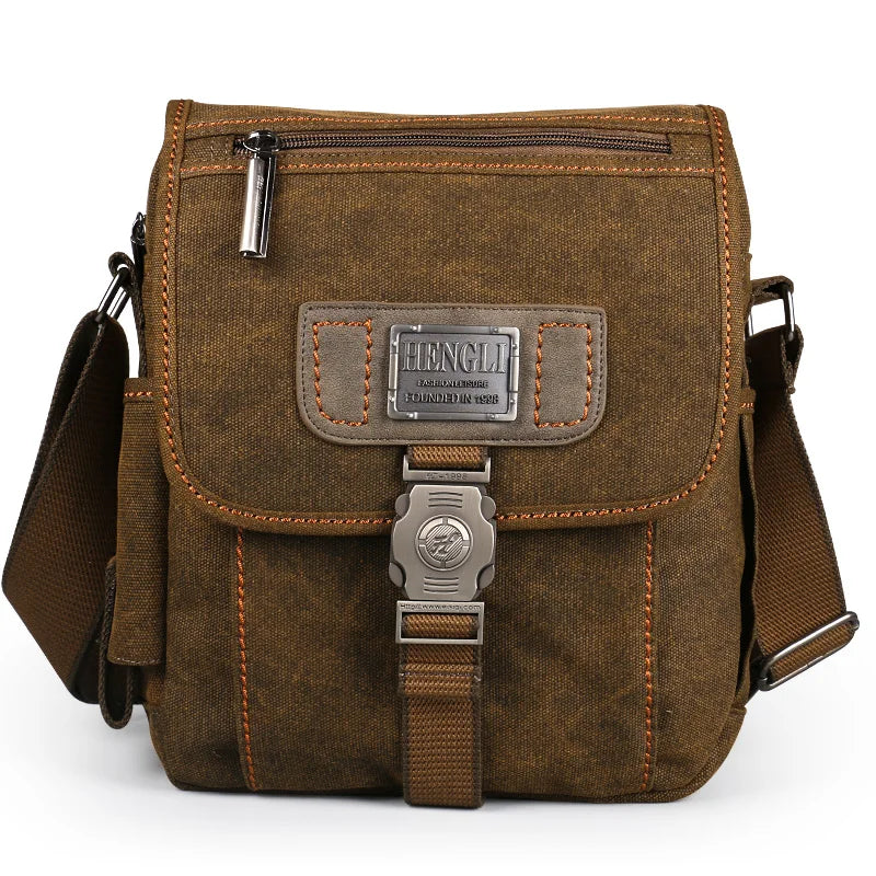 Men Canvas Shoulder Bags Leisure Resistant Retro Messenger Vintage Outdoor Wear Resistance Bag Casual Fashion Crossbody Bag