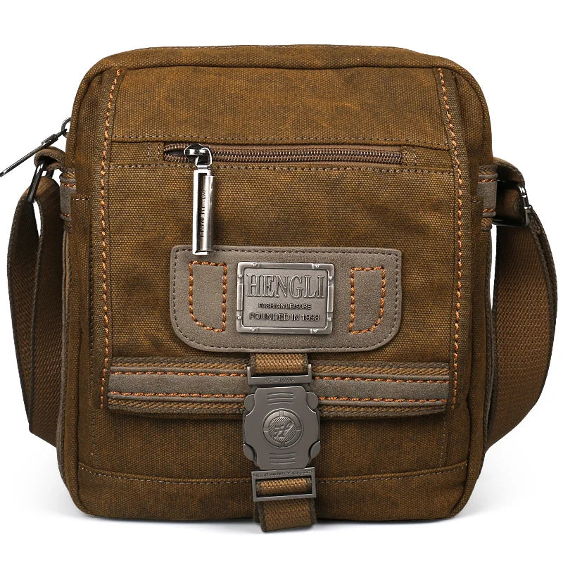 Men Canvas Shoulder Bags Leisure Wear Resistant Retro Cross Messenger Vintage Bag Unisex Casual Fashion Crossbody Bag
