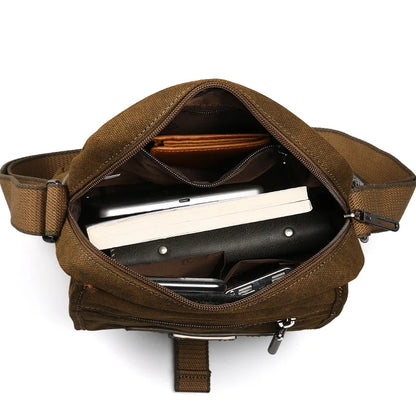 Men Canvas Shoulder Bags Leisure Wear Resistant Retro Cross Messenger Vintage Bag Unisex Casual Fashion Crossbody Bag