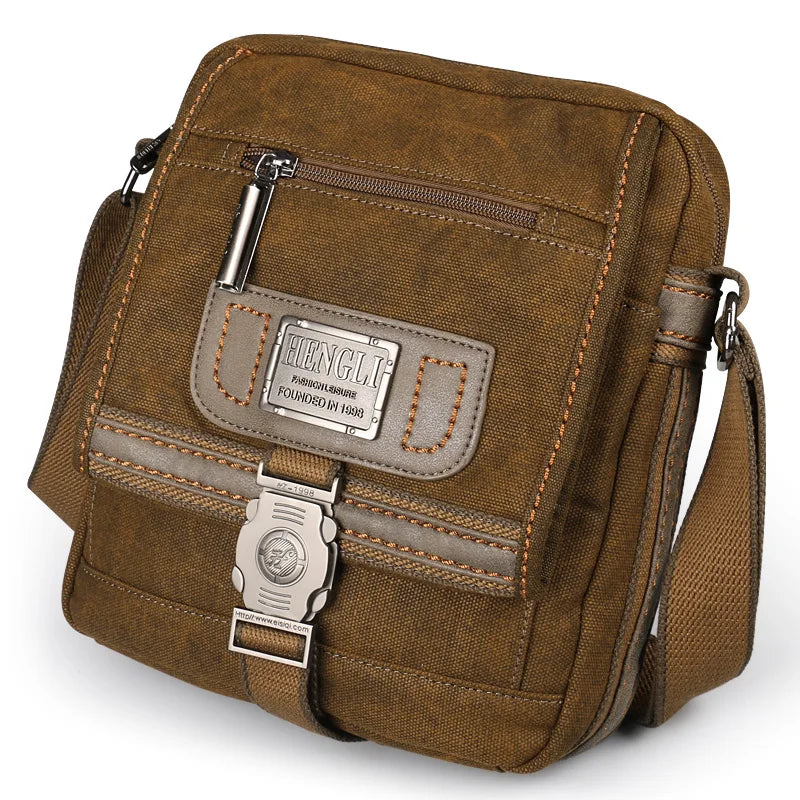 Men Canvas Shoulder Bags Leisure Wear Resistant Retro Cross Messenger Vintage Bag Unisex Casual Fashion Crossbody Bag