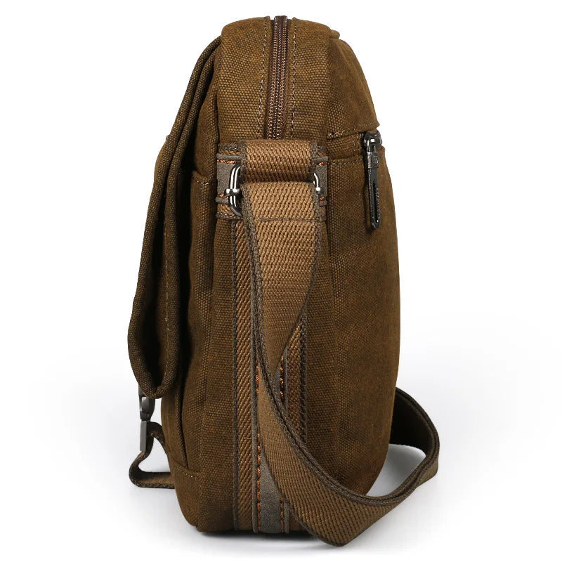 Men Canvas Shoulder Bags Leisure Wear Resistant Retro Cross Messenger Vintage Bag Unisex Casual Fashion Crossbody Bag