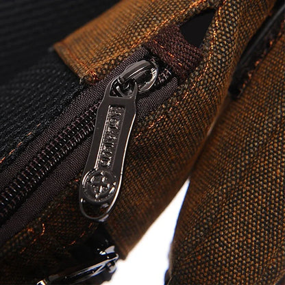 Men Canvas Sling Chest Bag Backpack Knapsack Half Moon Travel Messenger Cross body Bags Male Single Rucksack Daypack