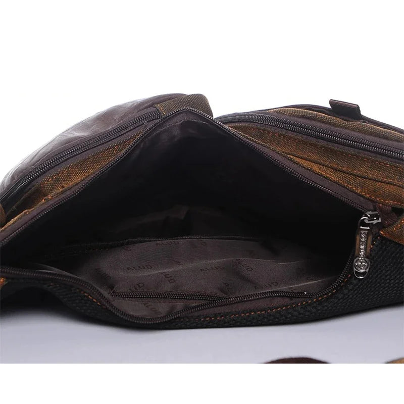 Men Canvas Sling Chest Bag Backpack Knapsack Half Moon Travel Messenger Cross body Bags Male Single Rucksack Daypack