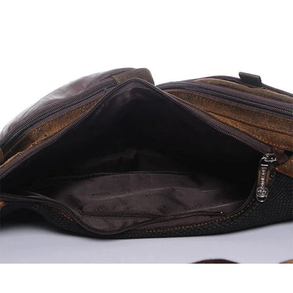 Men Canvas Sling Chest Bag Backpack Knapsack Half Moon Travel Messenger Cross body Bags Male Single Rucksack Daypack